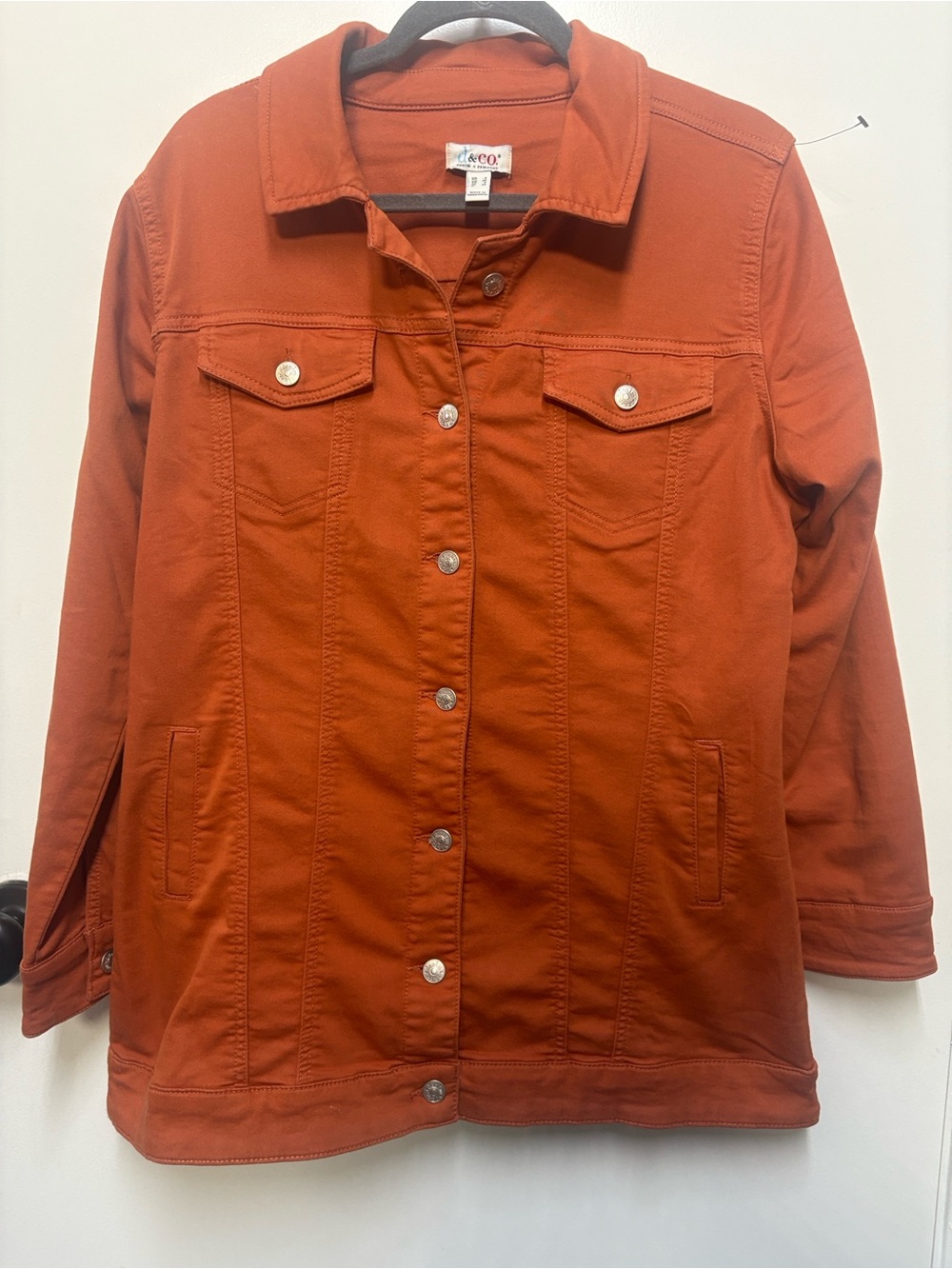 A.n.a Lightweight Rust Orange Jacket - Women's Button-Front Coat